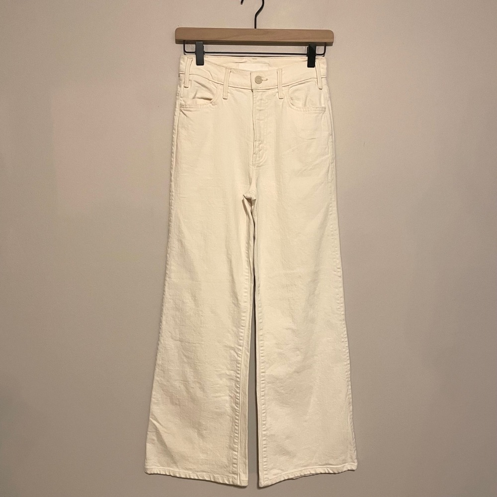 Mother Superior jeans The Hustler Roller Heel Act Natural 25 wide leg cream boho - Picture 2 of 9